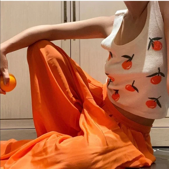 Lou & Grey Orange Sweater Tank Top NWT - Picture 1 of 5